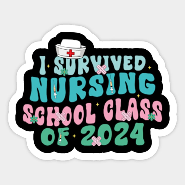 I Survived Nursing School Nurse Graduation Sticker by David Brown